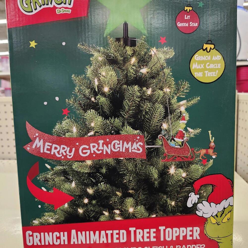 Grinch Sleigh Animated Christmas Tree Topper by Mr. Christmas 3D*